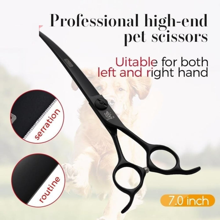 Professional 7 Inch Curved Cutting Scissors Blade with Saw