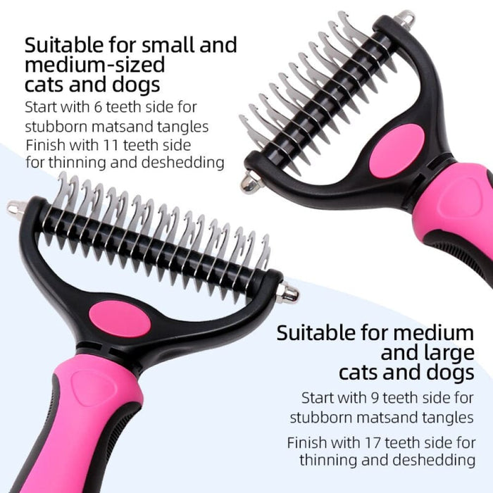 Professional Dog Comb Rake 2 In 1 Safe Double - sided