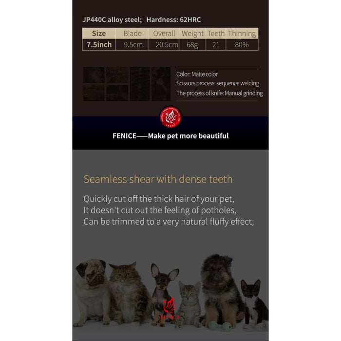 Professional Jp440c 7.5 Inch Pet Thinning Grooming Scissors