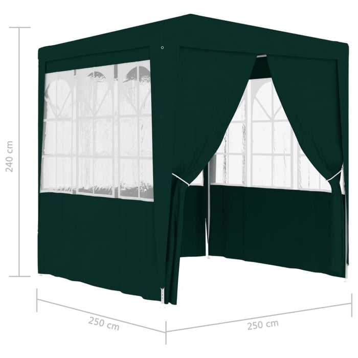Professional Party Tent with Side Walls 2.5x2.5 m Green