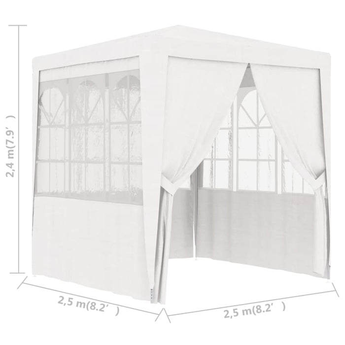 Professional Party Tent with Side Walls 2.5x2.5 m White 90