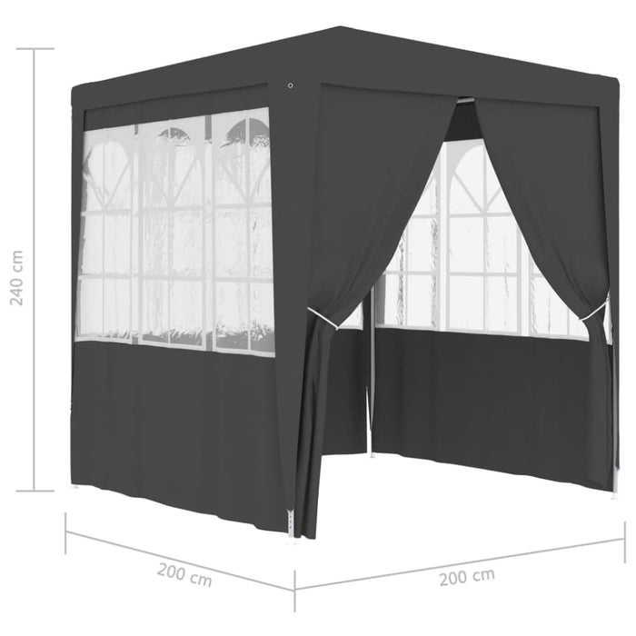 Professional Party Tent with Side Walls 2x2 m Anthracite 90