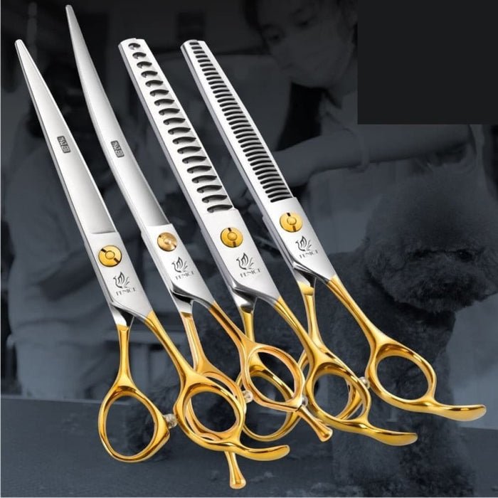 Professional Pet Scissors Straight & Thinning Curved