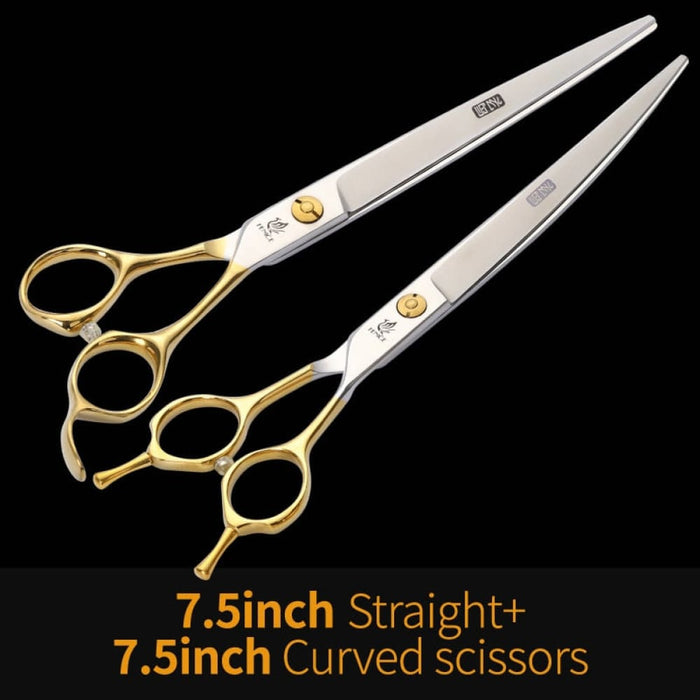 Professional Pet Scissors Straight & Thinning Curved