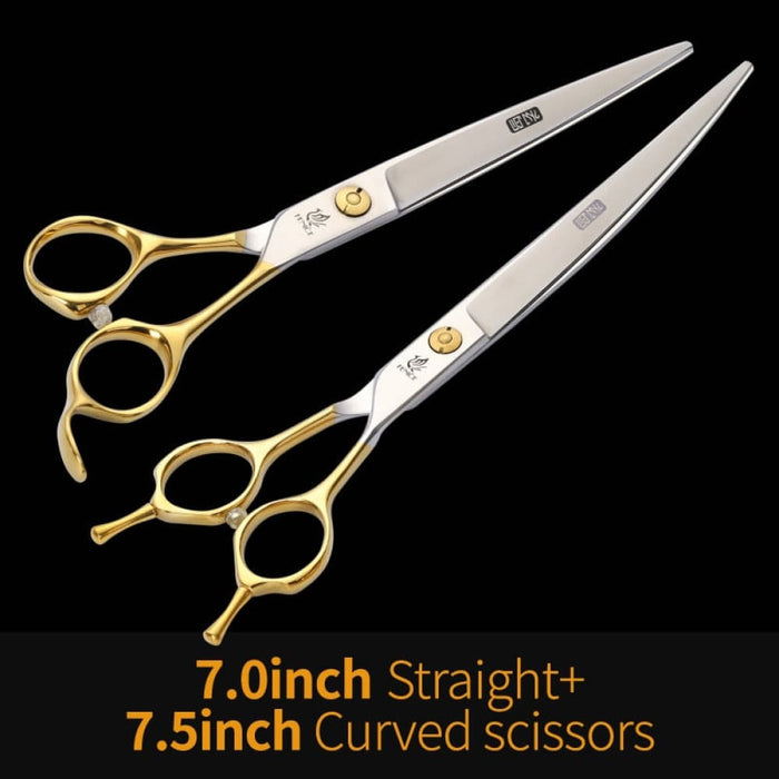 Professional Pet Scissors Straight & Thinning Curved