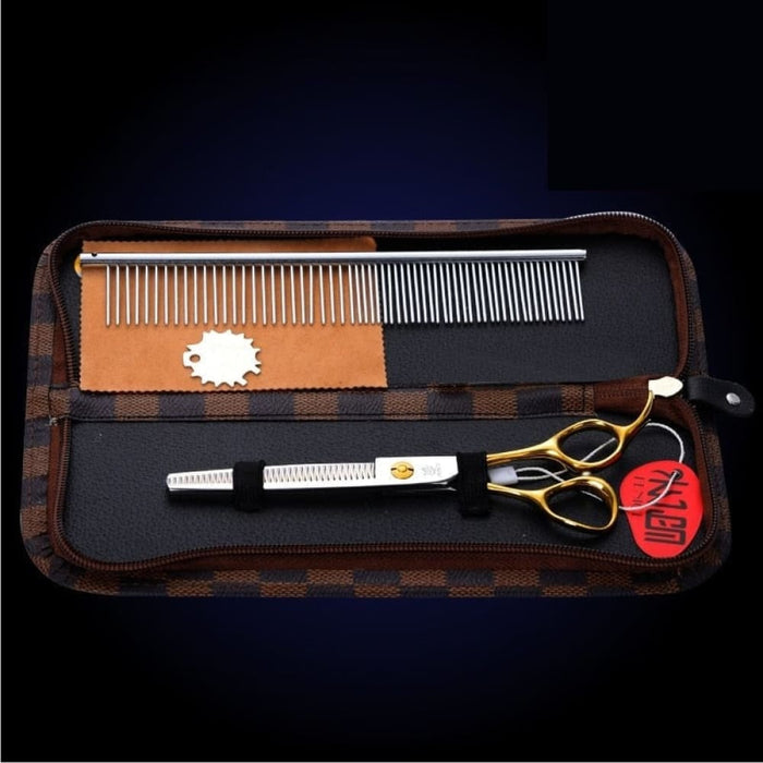 Professional Pet Scissors Straight & Thinning Curved