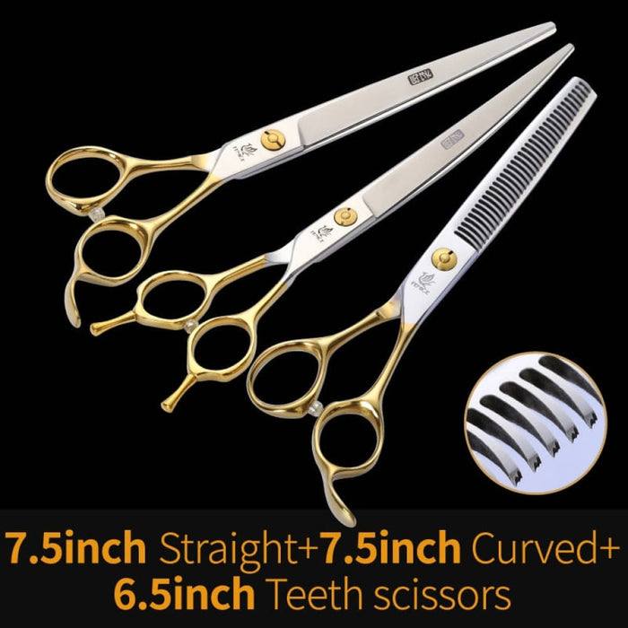 Professional Pet Scissors Straight & Thinning Curved