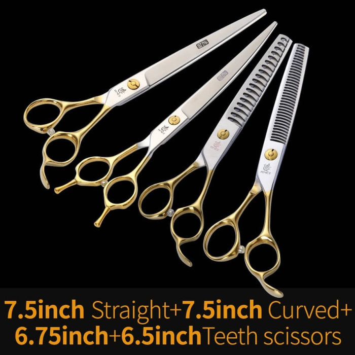 Professional Pet Scissors Straight & Thinning Curved