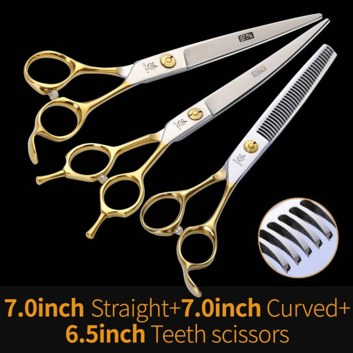 Professional Pet Scissors Straight & Thinning Curved