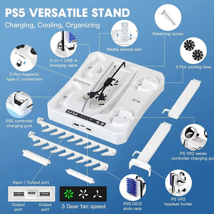 Ps5 Charging Station with Cooling and Storage