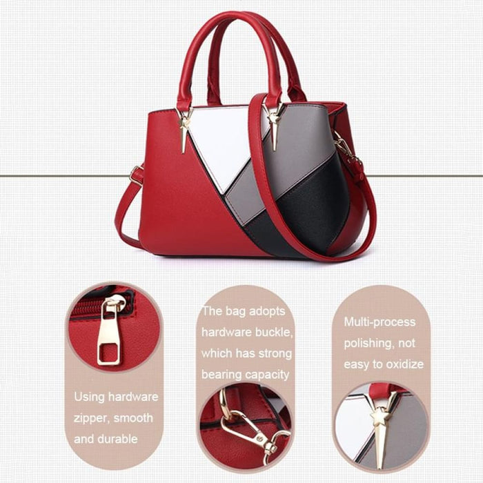 Pu Colorblock Ladies Handbag