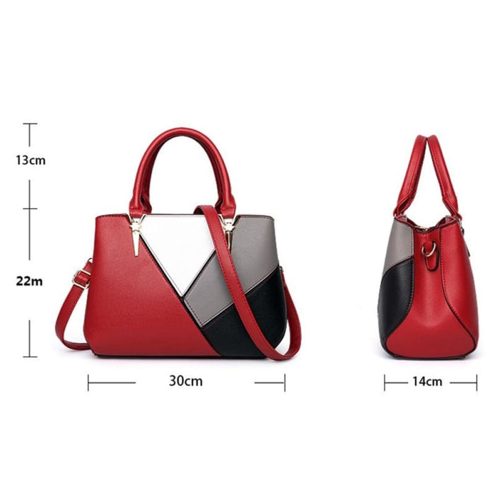 Pu Colorblock Ladies Handbag