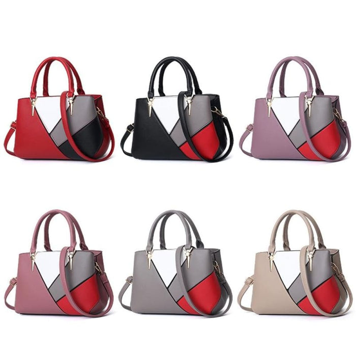 Pu Colorblock Ladies Handbag