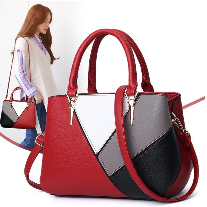 Pu Colorblock Ladies Handbag