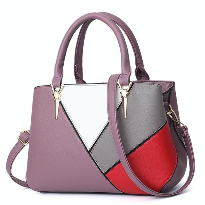 Pu Colorblock Ladies Handbag