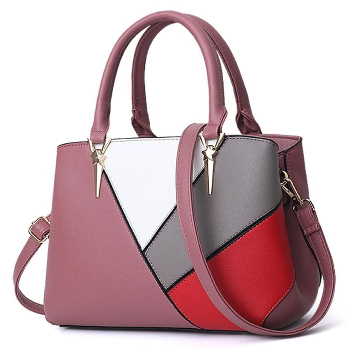 Pu Colorblock Ladies Handbag