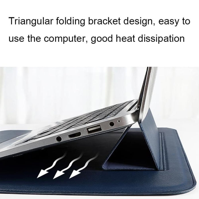 Pu08dz Leather Laptop Liner Bag With Stand Function Size