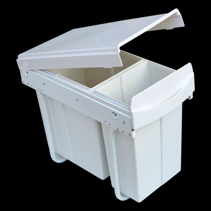 Pull Out Bin Kitchen Double Dual Slide Garbage Rubbish