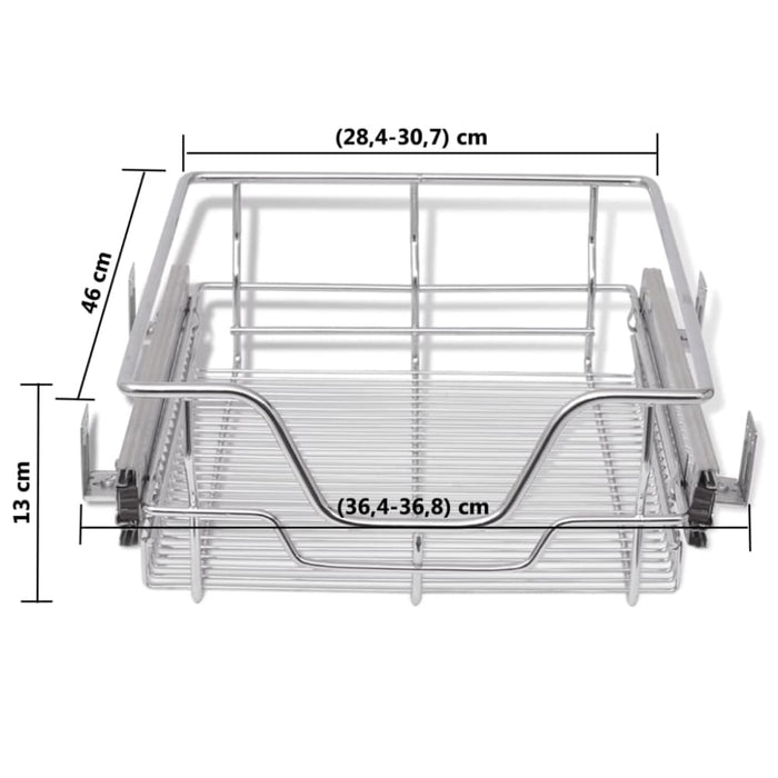 Pull - out Wire Baskets 2 Pcs Silver 400 Mm Pbaik