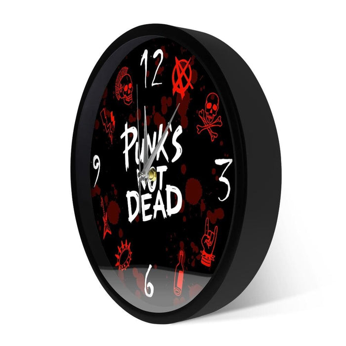 Punk Rock Modern Wall Clock Punk’s not Dead Words