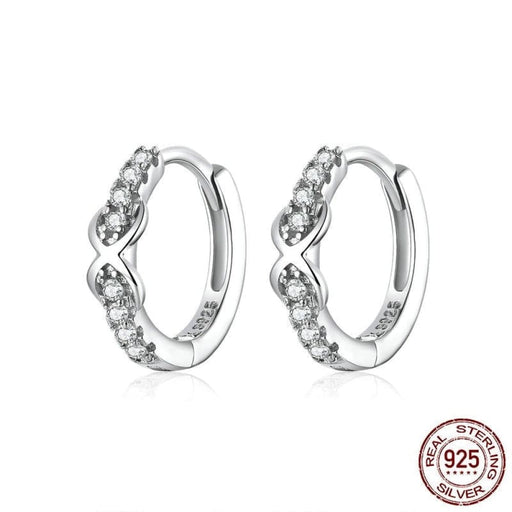Pure 925 Sterling Silver Jewelry Infinite Love Hoop