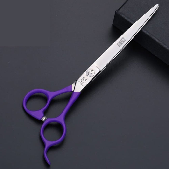 Purple 6.75 Inch Pet Dogs Gromming Scissors Straight Shears