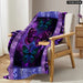 Purple And Blue Butterfly Throw Blanket For Kids Adults