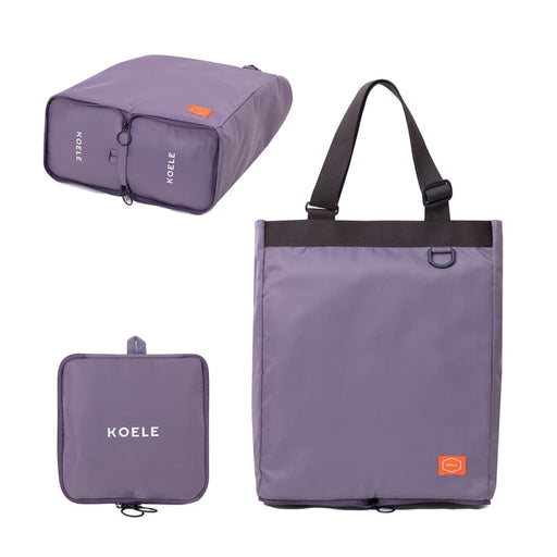 Purple Shopper Bag Tote Foldable Travel Laptop Grocery