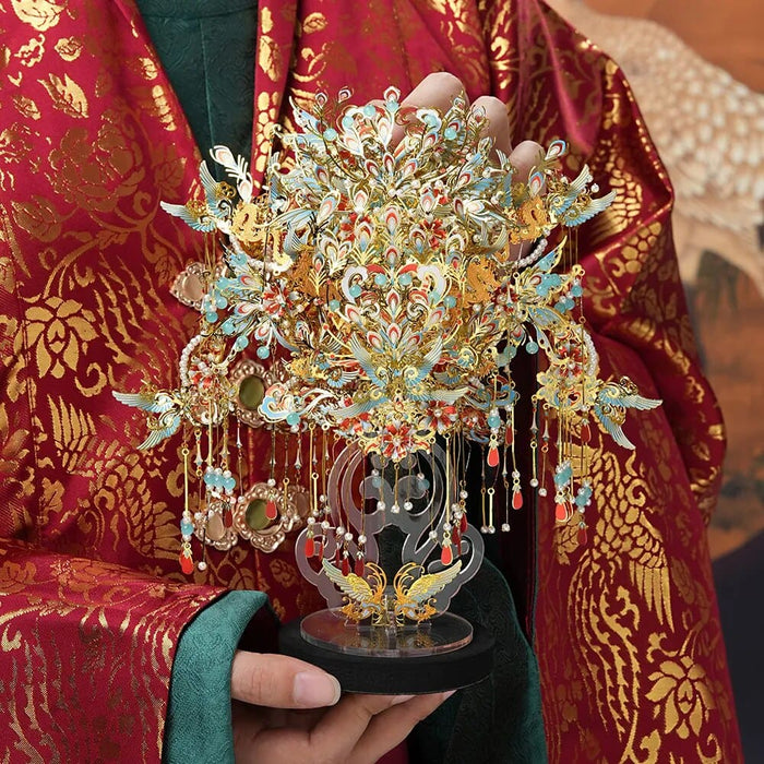 3d Puzzles Nine Dragons And Phoenix Crown Metal Assembly