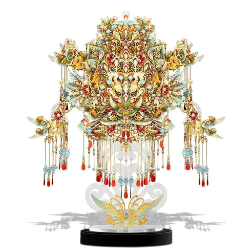 3d Puzzles Nine Dragons And Phoenix Crown Metal Assembly