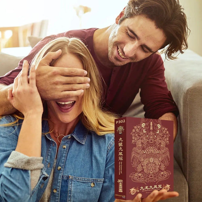 3d Puzzles Nine Dragons And Phoenix Crown Metal Assembly