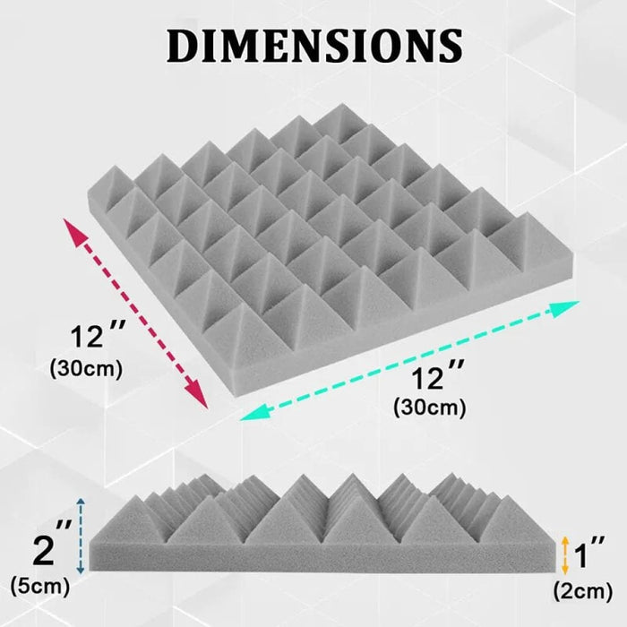Pyramid Acustic Panel 6 12 24 Pcs Sound Treatment Acoustic