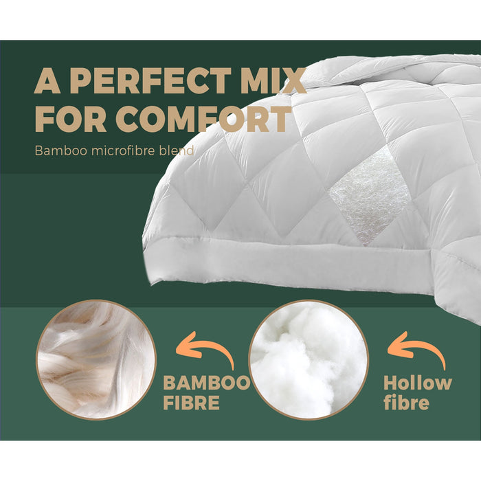Microfibre Bamboo Quilt 400Gsm Summer Winter Duvet Doona All Season Double