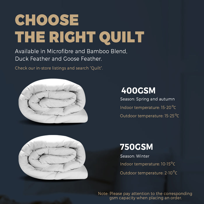 Bamboo Microfibre Quilt 400Gsm King