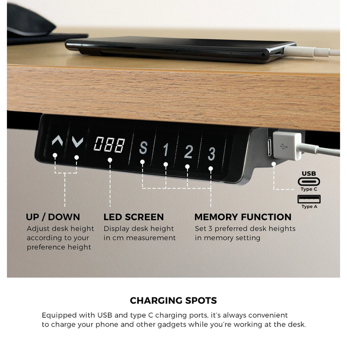 160Cm Electric Standing Desk Dual Motor Drawer Adjustable Oak Black