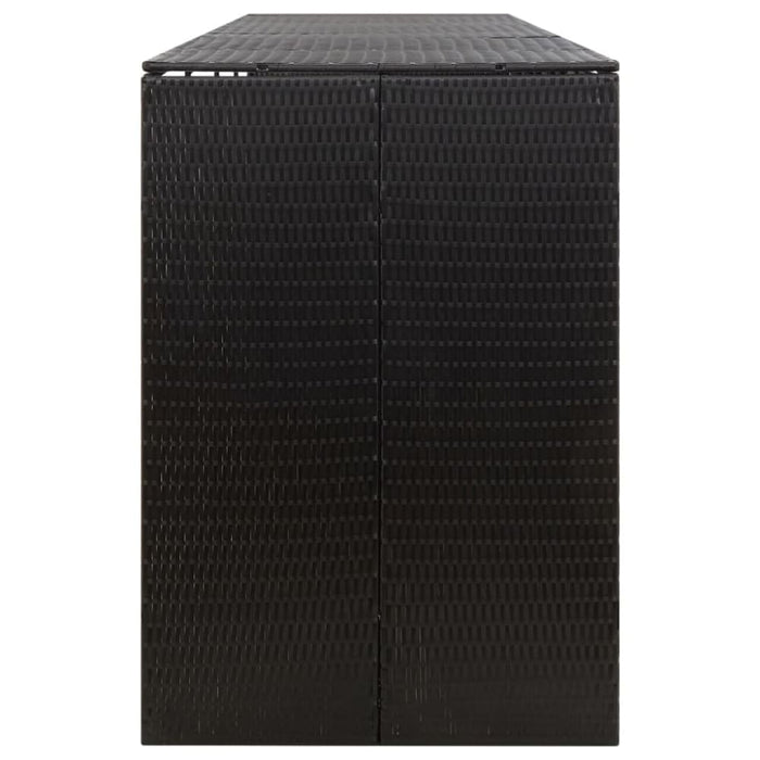 Quadruple Wheelie Bin Shed Black 274x80x117 Cm Poly Rattan