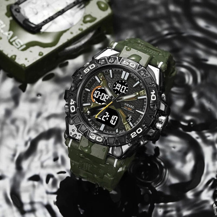 Men Quartz Waterproof 50m Digital Watch Led 8071 Military