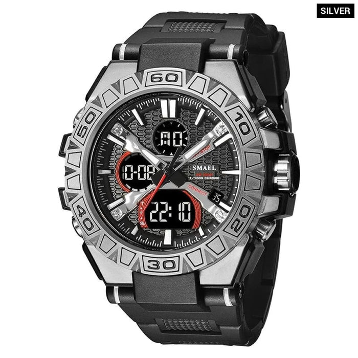Men Quartz Waterproof 50m Digital Watch Led 8071 Military
