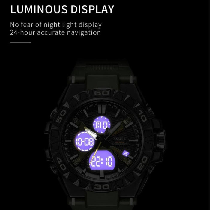 Men Quartz Waterproof 50m Digital Watch Led 8071 Military