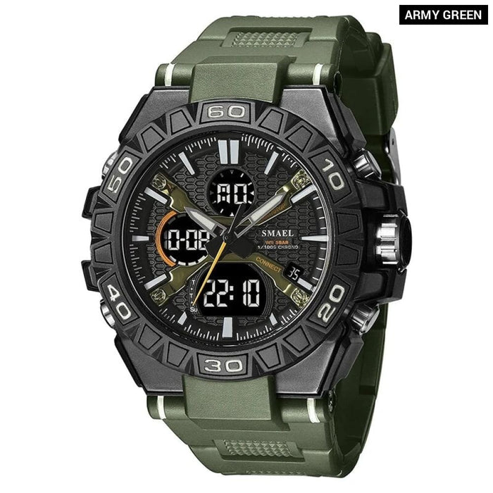 Men Quartz Waterproof 50m Digital Watch Led 8071 Military