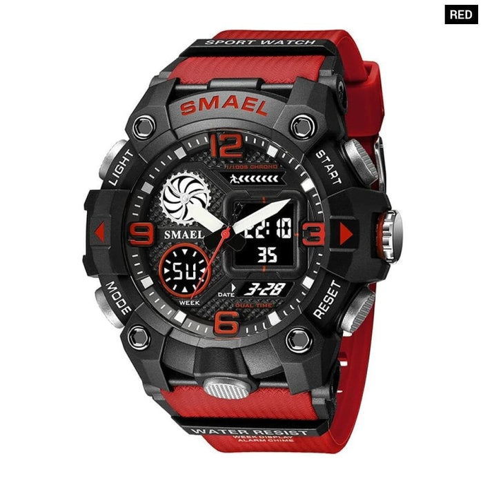 Quartz 50m Waterproof Week Display Led Digital 8055 Men