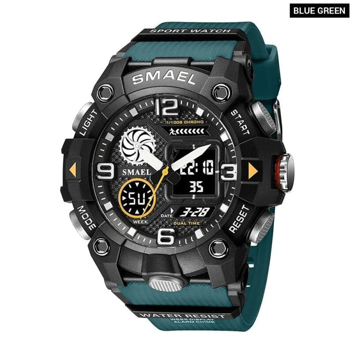 Quartz 50m Waterproof Week Display Led Digital 8055 Men