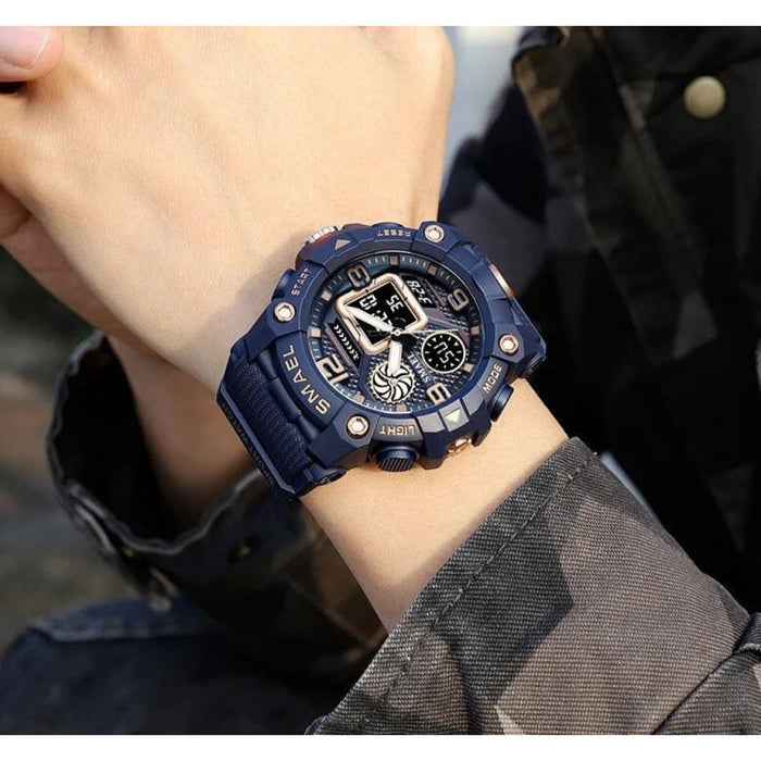 Quartz 50m Waterproof Week Display Led Digital 8055 Men