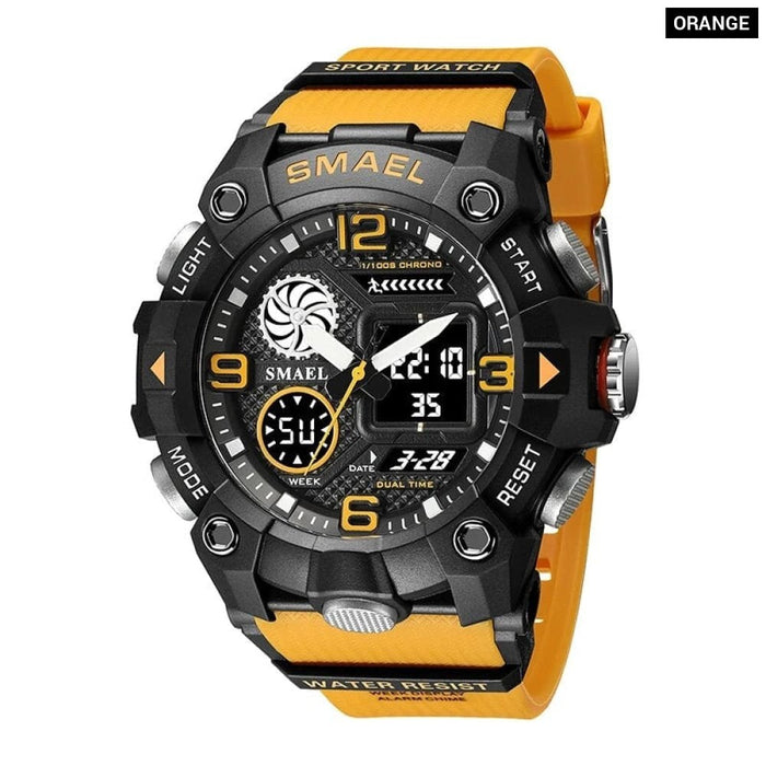 Quartz 50m Waterproof Week Display Led Digital 8055 Men