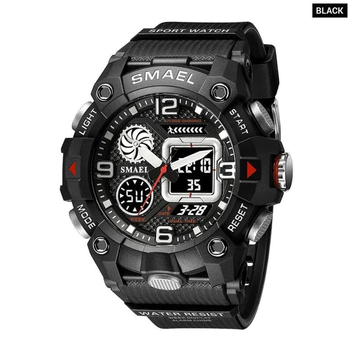 Quartz 50m Waterproof Week Display Led Digital 8055 Men