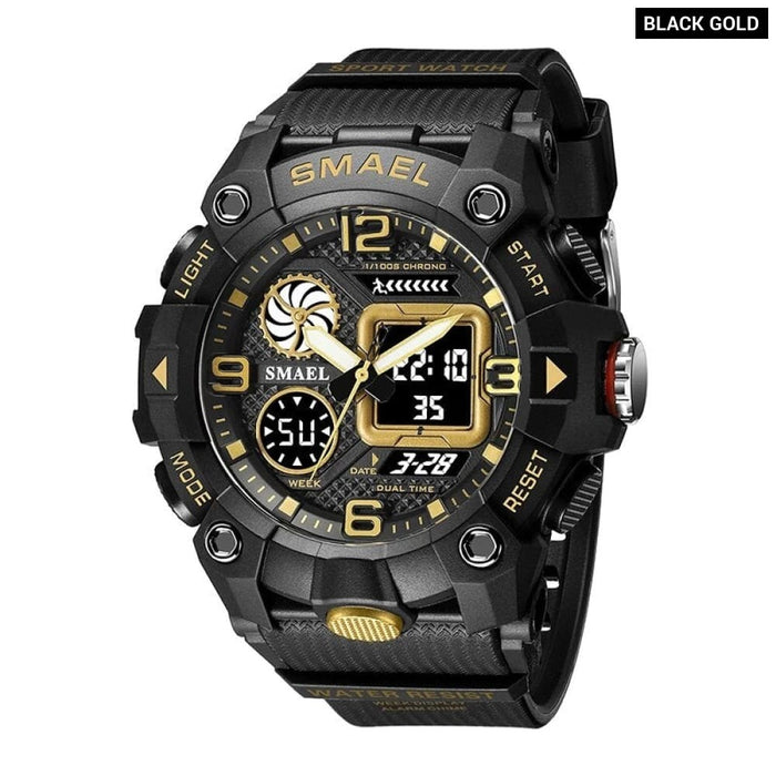 Quartz 50m Waterproof Week Display Led Digital 8055 Men