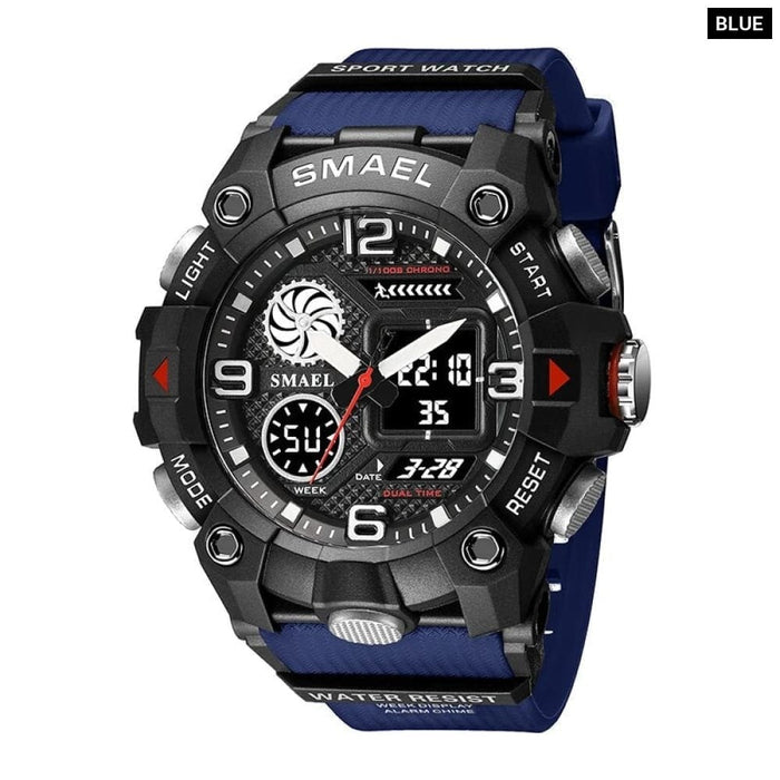 Quartz 50m Waterproof Week Display Led Digital 8055 Men