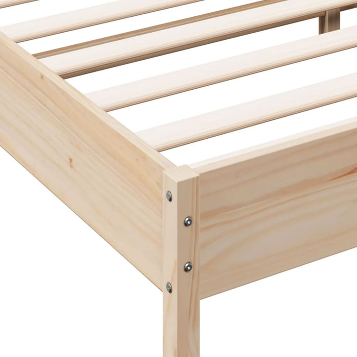 Queen Size Bed Frame 150x200 Cm Solid Wood Pine Naxlka