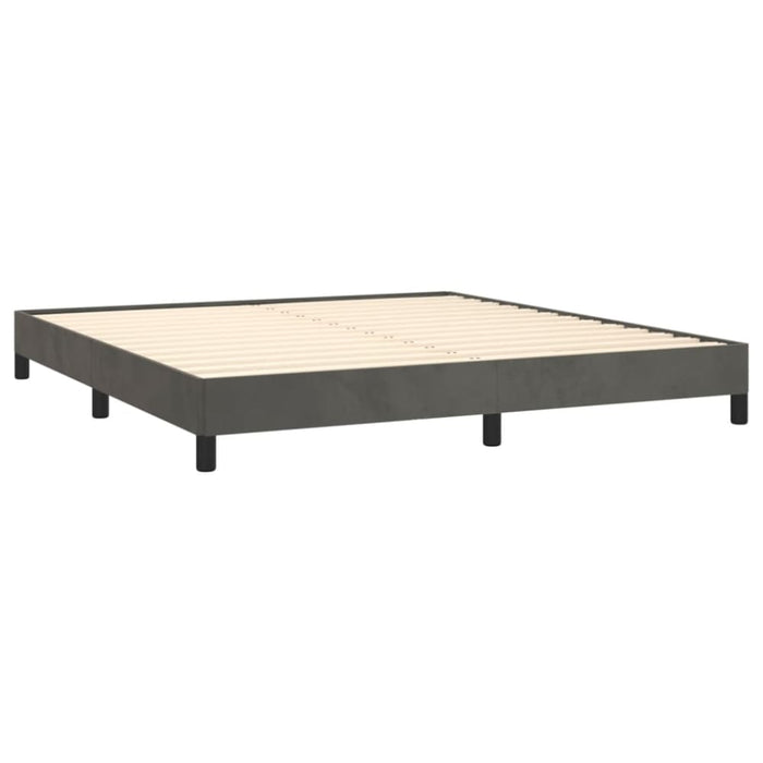 Queen Size Bed Frame Dark Grey 153x203 Cm Velvet Taibob