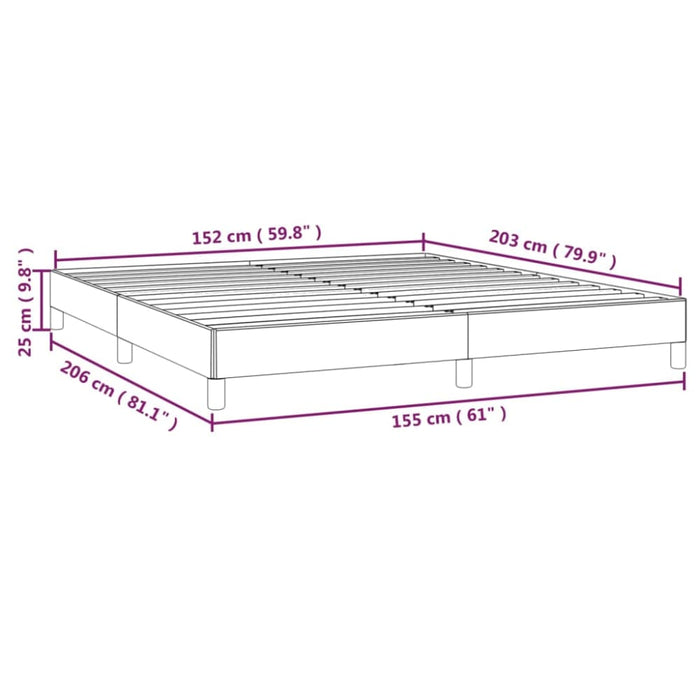 Queen Size Bed Frame Dark Grey 153x203 Cm Velvet Taibob